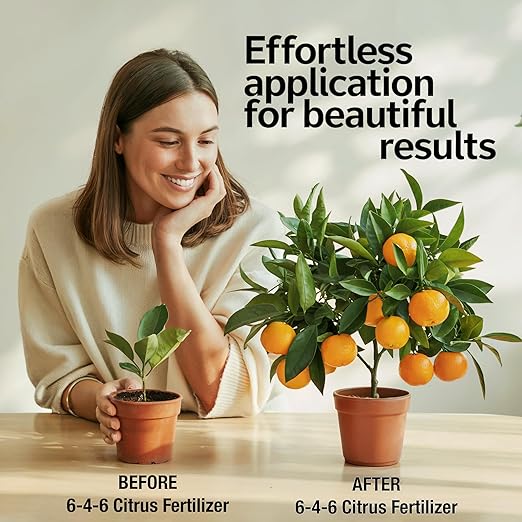 𝐁𝐄𝐒𝐓𝐒𝐄𝐋𝐋𝐄𝐑 Citrus Fertilizer + Vital Micronutrients - Perfect Balanced NPK for All Citrus - for Indoor and Outdoor Plants - Orange, Lime, Avocado and Lemon Tree Fertilizer [16 OZ]