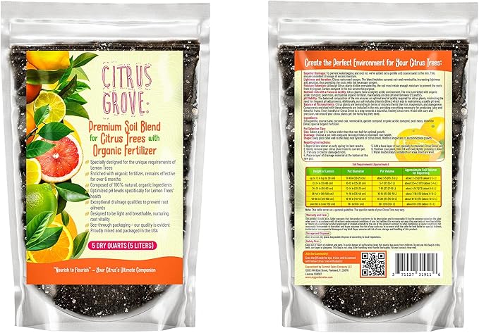 GARDENWISE Premium Organic Citrus Potting Soil for Indoor/Outdoor Plants - Perfect for Oranges, Lemons, Limes & Grapefruits Trees - Hand Blended for Optimal Growth (10 QUARTS)