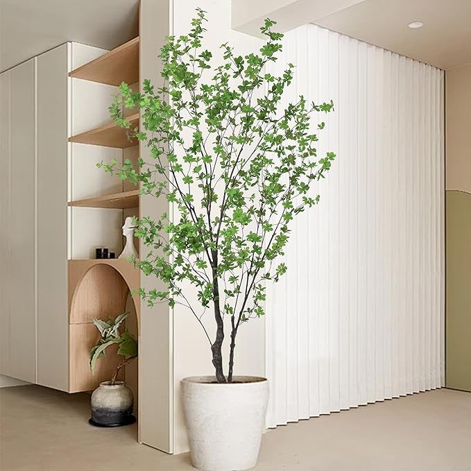 Artificial Enkianthus Tree 7FT(84in) Tall Faux Tree with Large Trunks and Realistic Leaves, Fake Enkianthus Trees Floor Potted Plants for Home Office Living Room Indoor Outdoor Decor (7feet,1Pack)