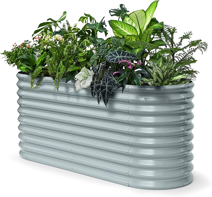 30" Extra Tall Galvanized Raised Garden Bed, 6x2x2.5 ft Metal Planters for Outdoor Plants, Heavy Duty Flower Bed Deep Root for Vegetable, Garden Bed Outdoor Large Planter Box - Brooklyn Grey