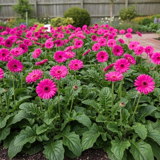 Sets 4 Pink Gerbera Daisy Live Plants, Ready to Bloom in Spring, Flower Winter Hardy Outdoor Planting