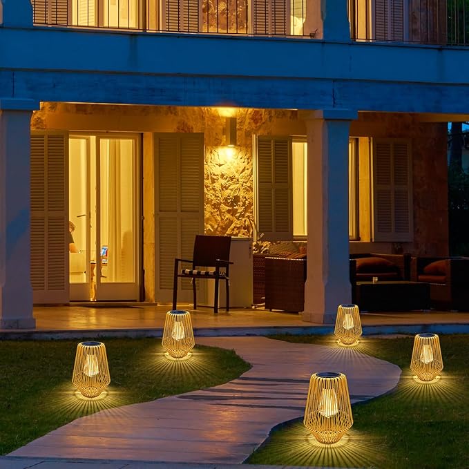 Solar Lantern,Outdoor Solar Lanterns Waterproof for Outside Hanging Woven Lantern Boho Lamp Lights Decoration for Garden,Yard,Patio,Porch,Trees,Lawn,Pathway,1 Pack