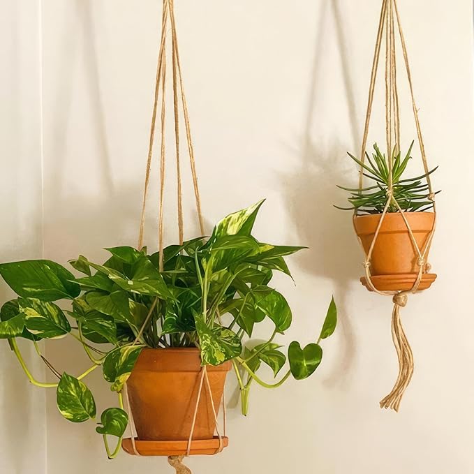 HERDUK Terracotta Pots 8 Inch(2 Pack), Large Clay Pots for Plants with Drainage Hole and Saucer, Terracotta Planter Pot for Indoor Outdoor Plant