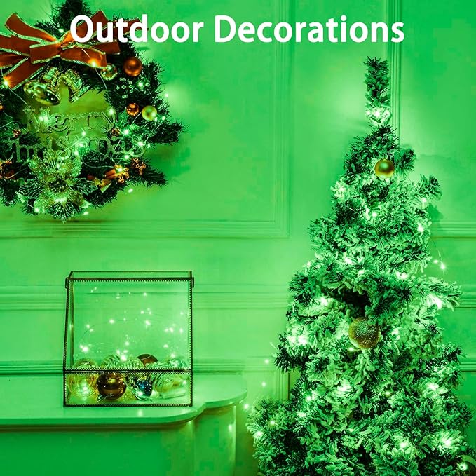 4 Pack Green Fairy Lights Battery Operated with Remote, Waterproof 20FT 60LED Cuttable Twinkle Lights with Timer Indoor Outdoor, String Light for Bedroom, Classroom, Wedding, DIY, Christmas Décor