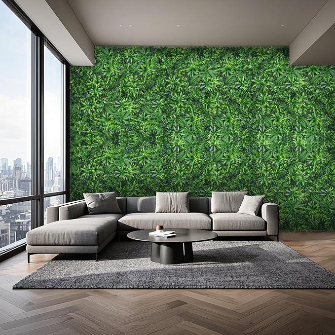 Yangrass Greenery Grass Wall Panels, 40"x120" (33.33 sqft) Artificial Outdoor Ivy Privacy Fence Screen, UV-Anti Faux Boxwood Roll Grass Wall Panels for Garden Patio Balcony Decor