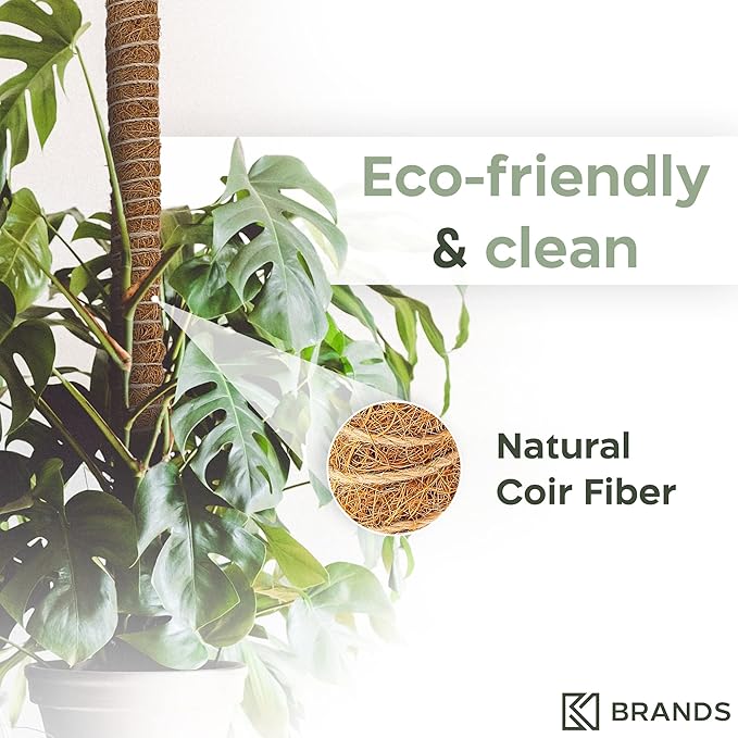 2 Pack 63'' Bendable Moss Pole Monstera Plant Support for Large Climbing Indoor Plants - Stakes for Potted Climbers - Tall Sticks Indoor Trellis for Houseplants - Accessories for Monstera Pot