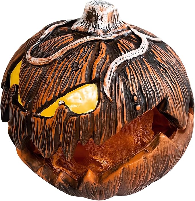Halloween Gourdo Pumpkin Lighting - 2023 New Gourdo Jack-O-Lantern Decor, Mouth Open Halloween Pumpkin Lights Indoor ＆ Outdoor Scary Decorations, Vintage Halloweens Decor for Bedroom Yard Party