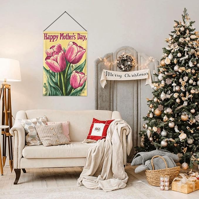 Mothers Day Garden Flag 12x18 Inch Double Sided All-Weather Polyester Outdoor Flag For Patio Lawn Yard And Garden Welcome Decor