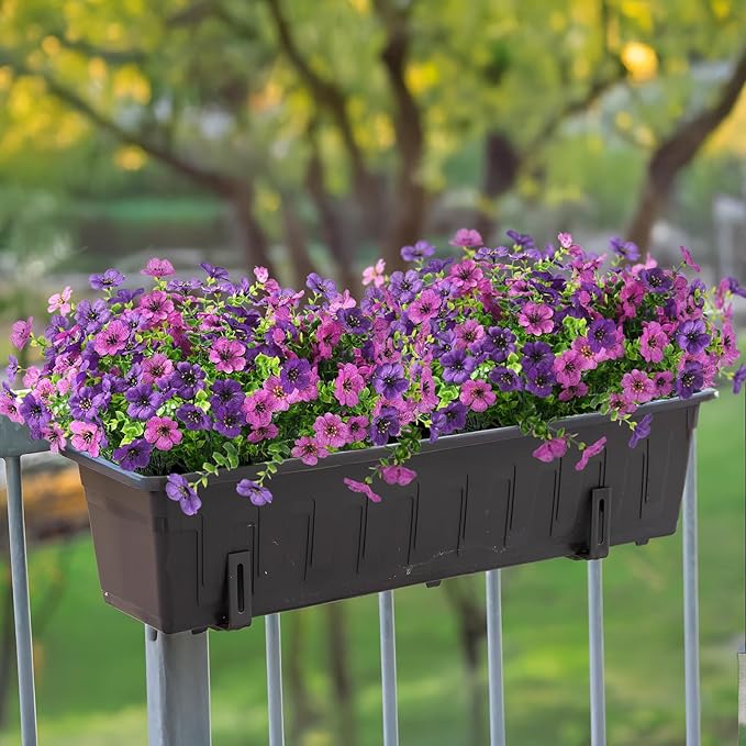 ZFProcess Artificial Flowers Faux Plants Outdoor Fake Flowers Spring Decor,12 Bundles Realistic Plastic Plant Colorful Daisy UV Resistant for Porch Patio Home Yard Garden Window Box Pot Planters