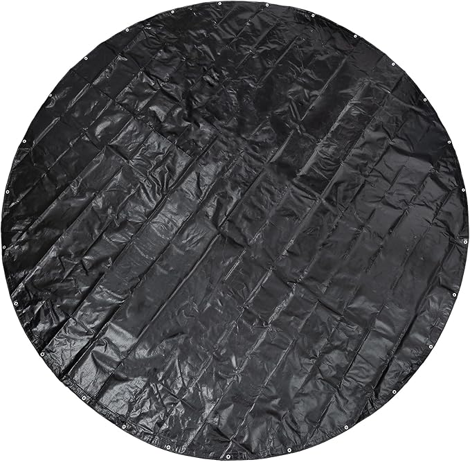 GUARD SHIELD Round Tarp Waterproof Heavy Duty Black 8 Feet Cover Outdoor Inflatable Pool Ground Cloth Tarps for Under Pool