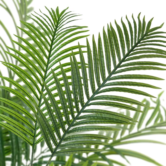 Artificial Palm Tree 4ft - Faux Tree Nearly Natural Indoor Outdoor, UV-Resistant Tall Artificial Plants, Standing Fake Plant Tree, Large Fakeplant for Home Office Living Room Decor