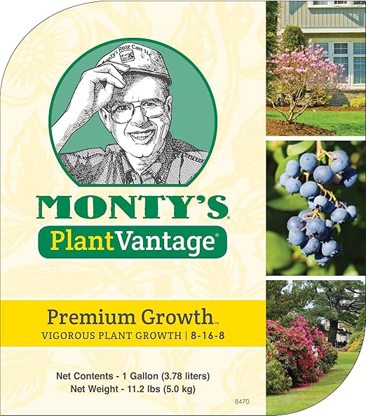 PlantVantage Premium Growth Liquid Plant Food - Liquid Fertilizer for Stronger Stems & Larger Leaves, NPK Fertilizer (8-16-8) with Zinc & Iron, Foliar Spray for Trees, Shrubs & Flower Boost, 1 Gallon