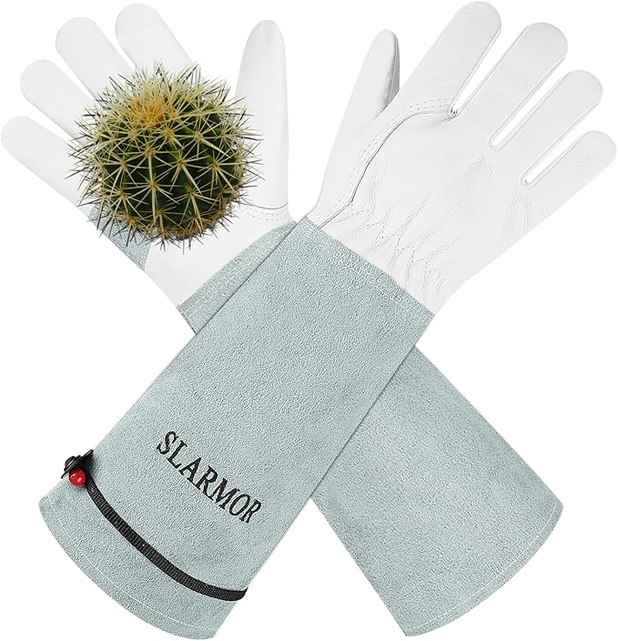 SLARMOR Long Gardening-Gloves Women/Men-Thorn proof Rose Pruning Heavy Duty Gauntlet, Best Garden Gifts for Gardener-XL
