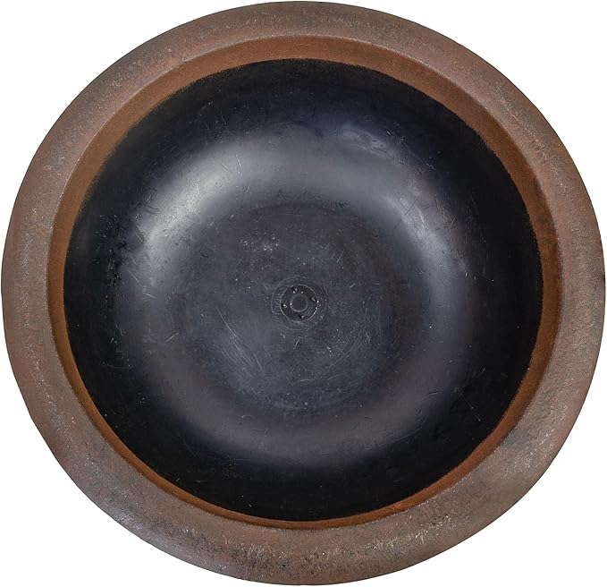 Sunnydaze Percival 20.75" Shallow Outdoor Planter Bowl for Flowers and Succulents - Polyresin Double-Walled Design - Rust - Set of 2