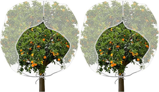 Shappy Fruit Tree Netting Cover with Zipper and Drawstring Large Garden Insect Netting Plant Cover for Protecting Plant Fruits Flower from Insect Bird Eating(2 Pieces,72 x 72 Inch)