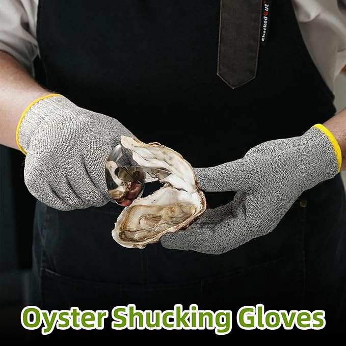 Schwer 2 Pairs High Level ANSI A7 Cut Resistant Gloves, Food Grade Cutting Gloves for Chef, Mandoline Glove for Kitchen Meat Cutting, Wood Caving, Ambidextrous, Breathable & Cool, PR1508, S