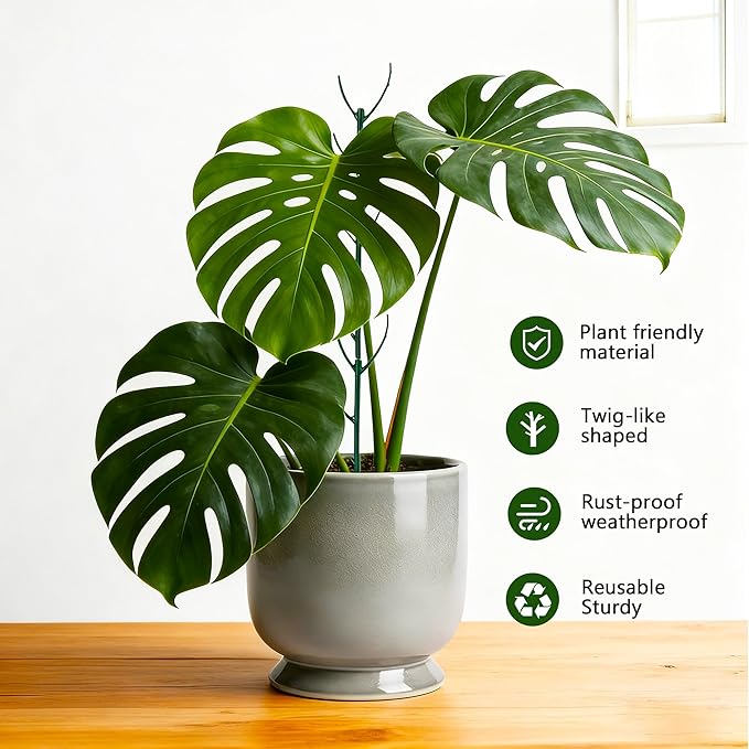 15 Pack Adjustable Plant Support Pole,Garden Stakes for Climing Plants Stem Support, Stackable Plant Accessories for Indoor Outdoor Potted Plants, Pothos, Vine, Flower Use