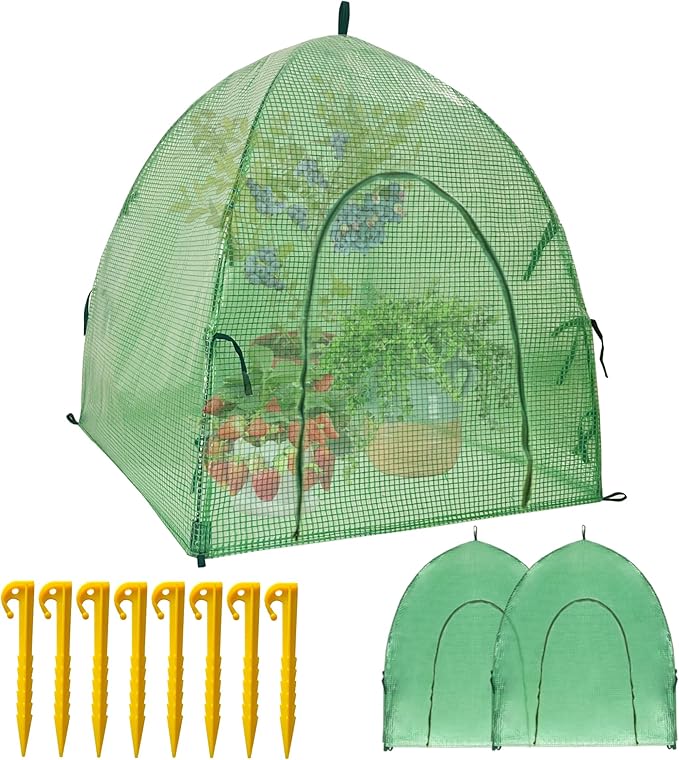 50″*50″*40″ Winter Plant Warm Covers - Raised Bed Cover, Garden Row Accelerator, Warm Tent Freeze Protection Humidity Domes for Germination, Seedling Propagation Protecting Plants from Animals 2PCS