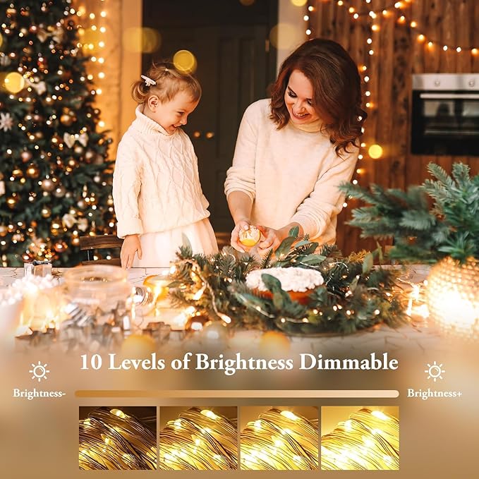 6 Pack 33FT 100 LED Fairy Lights Battery Operated with Timer & Remote, Waterproof Twinkle Lights Indoor Outdoor, 8 Modes Fairy String Lights for Bedroom Classroom DIY Wedding Decorations,Warm White