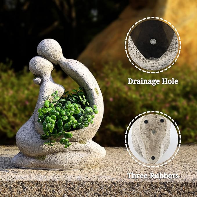 Aclema Unique Planters for Indoor Outdoor Plants Head Face Planter Pot Large Succulent Planters Flower Vase with Drainage Hole Around You