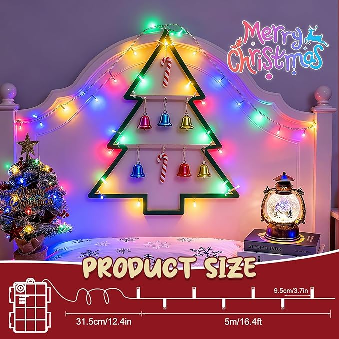 Christmas String Lights Outdoor Waterproof 9.8ft 30 LED, Muliticolor Fairy Lights Battery Operated with Timer Clear Wire for Indoor & Outdoor Christmas Decorations Garland Party Garden