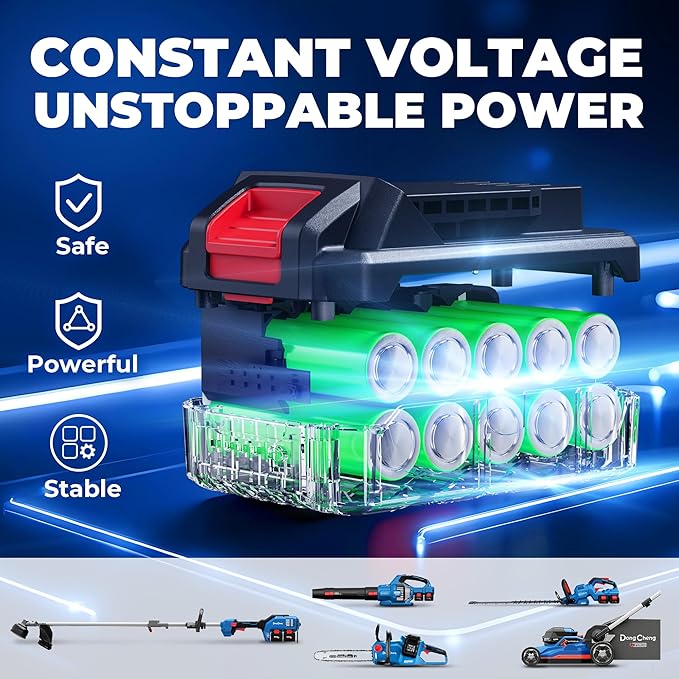 Dong Cheng Brushless Cordless Leaf Blower, 40V Battery Powered Blower with 2 * 4.0Ah Batteries & Charger, 650 CFM High-Efficiency Blower for Sidewalks, Driveways, Town Care, Blowing Leaves and Snow