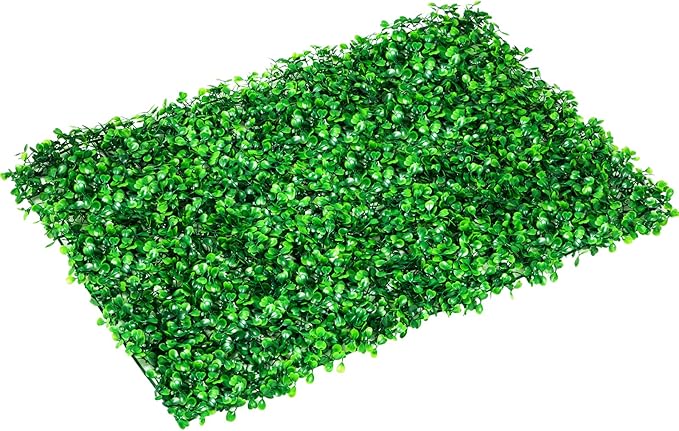 VEVOR Artificial Boxwood Panels 8pcs, 24 x 16 in Boxwood Hedge Wall Panel Artificial Grass Backdrop, 1.6 in Green Fake Grass Wall for Privacy Fence Decor Indoor Outdoor Garden Backyard
