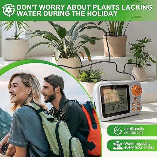 Indoor Plant Automatic drip Irrigation kit Suitable for Automatic Watering System of 15 Potted Plants, programmable Water Timer, Intelligent Humidity Detection (1)
