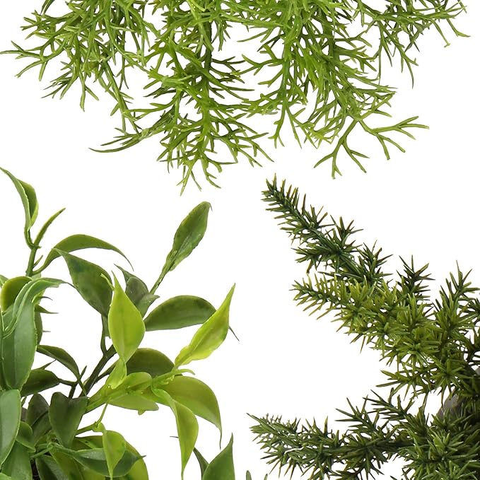 Briful 3PCS Fake Plants Potted Artificial Plants Greenery Faux Fern Eucalyptus Décor Plant for Indoor Home Office Bathroom Harmhouse Decoration
