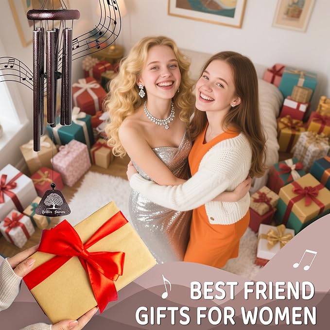 Fusui Best Friend Birthday Gifts for Women/Men Wind Chimes 32", Friendship/Bestie Gifts for Women, Long Distance/Mothers/Valentines Day/Christmas/Graduation Gift for Best Friend/Bff/Soul Sister/Bestie