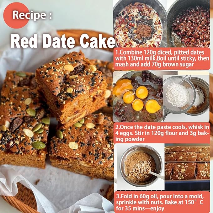 Jujube Red Dates,17.6oz/500g, 红枣 대추 Dried Fruit- No Sugar Added, Asian Snacks, Not Too Dry, Soft & Chewy, Brew Tea, Soup, Adorn and Sweeten Cakes, Warm red dates Aroma, Improve Sleep and Digestion