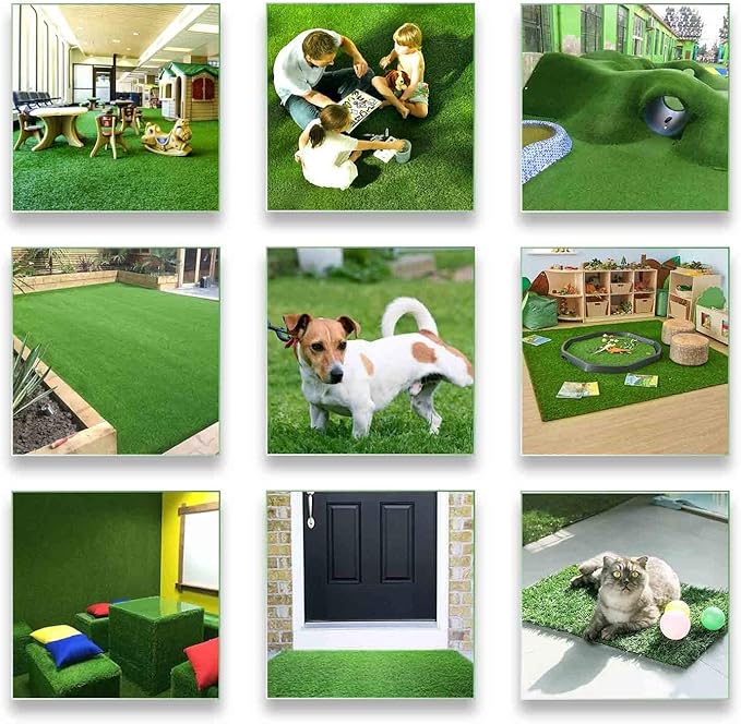 Petgrow Artificial Grass Rug 6.5 FT x10 FT(65 Square FT), Realistic Indoor Outdoor Garden Lawn Landscape Patio Synthetic Turf Mat- Thick Fake Faux Grass