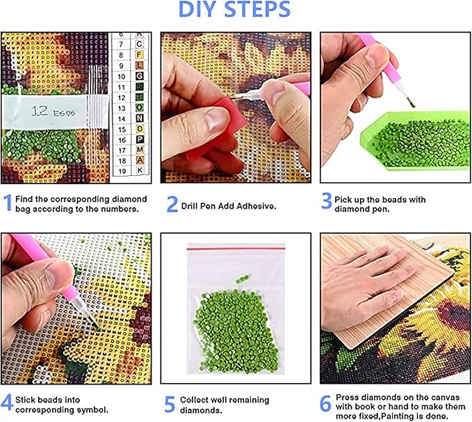 GemZono Mystery Colorful Diamond Art Painting Kits, DIY Random Diamond Art Kit for Adults Full Round Drill,Paint with Diamond for Gift, Funny Crafts for Home Wall Decor&Gift-12x16in