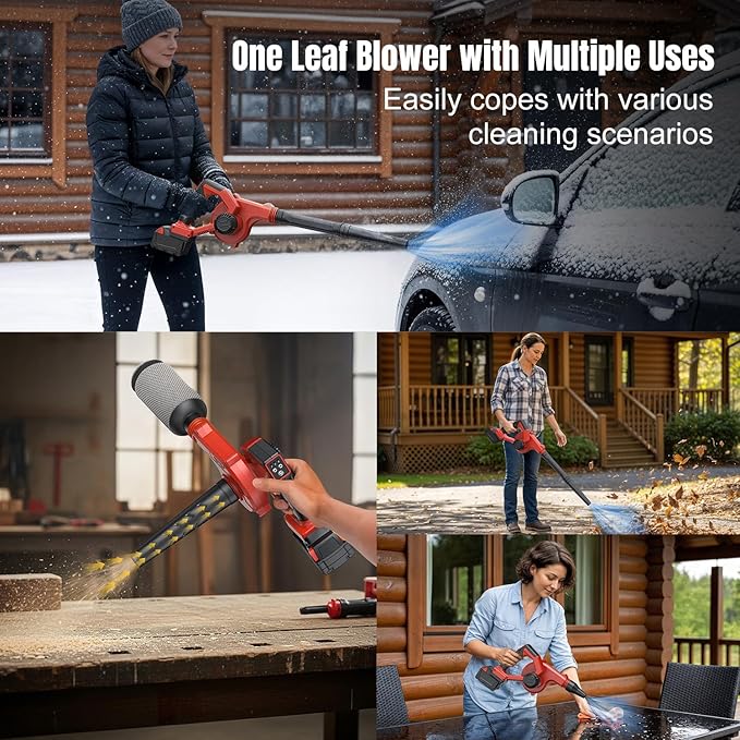 DeForce Electric Leaf Blower Cordless for Milwaukee 18V Battery, 2026 Upgraded 4 in 1 Blower/Vacuum/Inflator/Deflator, 3 Speed Modes,190 MPH/280CFM, Extended Tube for Leaves, Lawn, Yard(No Battery)