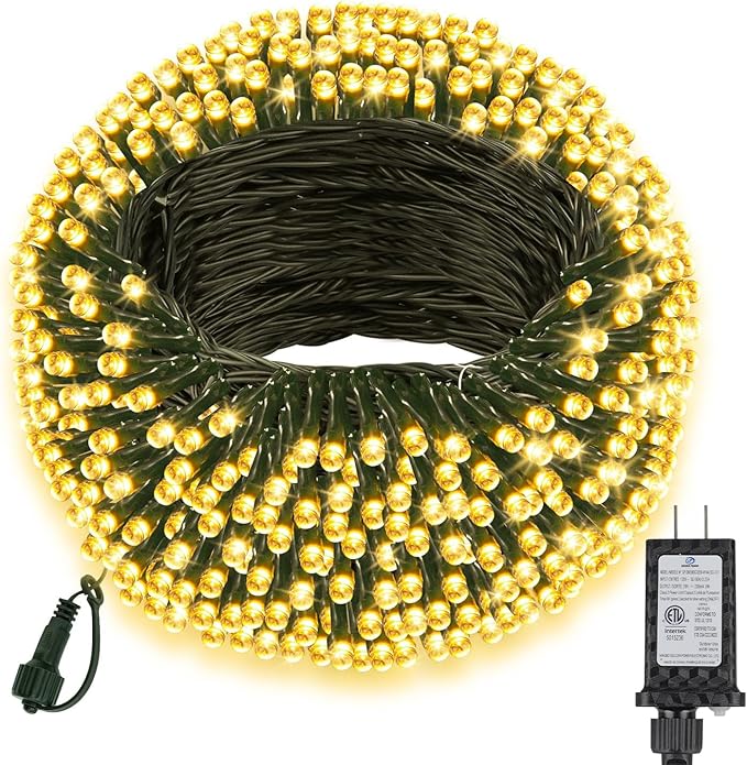 66FT 200 LED Christmas Light, Twinkle Xmas Lights with 8 Modes and Timer, Outdoor Waterproof Christmas Tree Lights for Room Bedroom Wedding Party Holiday Decorations, Warm White
