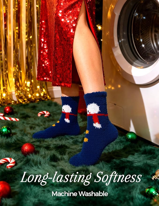 TEHOOK Warm & Cozy Valentines Gifts for Women, Fluffy Fuzzy Plush Sleeping Slipper Socks - Soft Warm Fabric