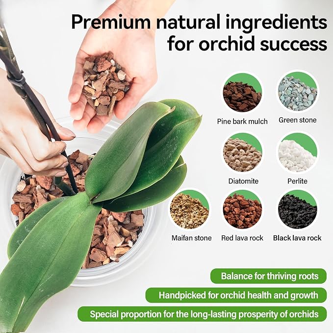 BYSHIGEBAO Orchid Bark Potting Mix with Pine Bark and Perlite, Fast Draining Orchid Soil for Healthy Roots, Ideal for Repotting Orchid and Orchid Bark for Indoor Plants (4 Quarts)