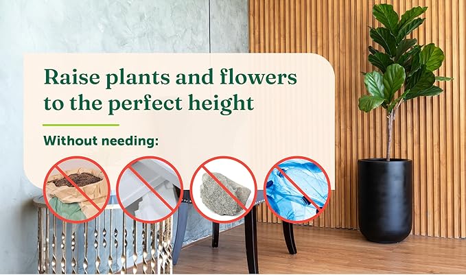Lift Kit Planter Insert Short Tapered Plant Riser Fill Bottom of Tall Flower Pots and Large Plant Containers | Indoor and Outdoor (7-10” Rise, 6" Base, 10" Top)