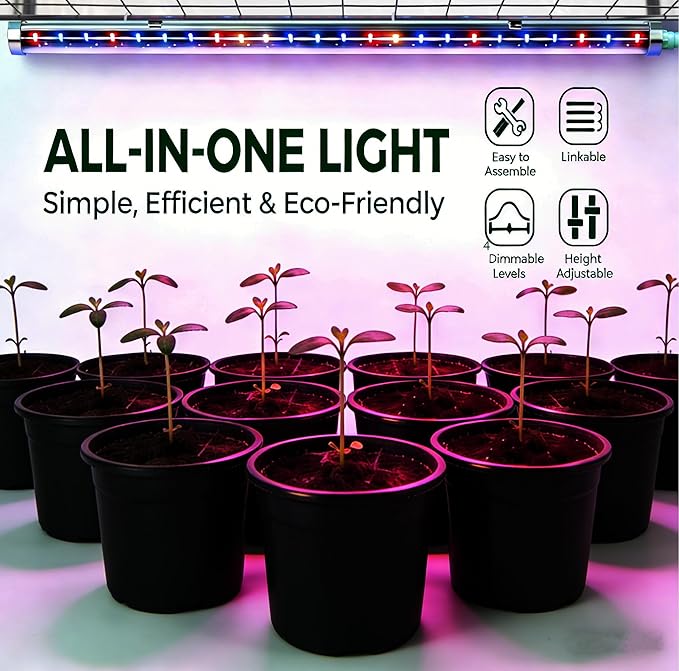Mini Greenhouse with Grow Light , 4 Tier 27.2" L×19.9" W×61.8" H Portable Greenhouse with Zippered PVC Cover for Seed Starting Trays , Dimmable 2ft 60W Plant Light for Indoor Plant with Timer
