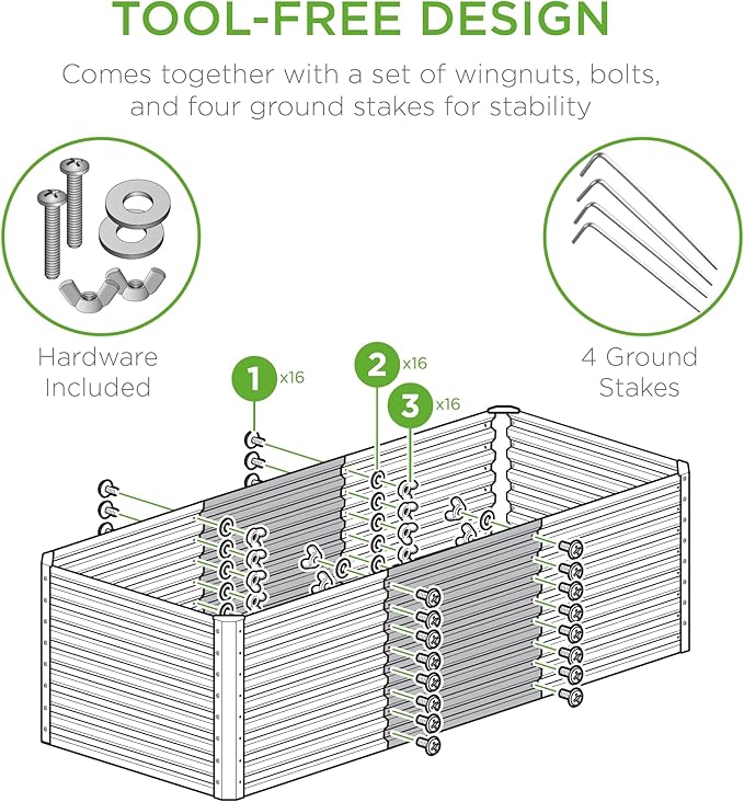 Best Choice Products 4x2x2ft Outdoor Metal Raised Garden Bed, Deep Root Planter Box for Vegetables, Flowers, Herbs w/ 119 Gallon Capacity - Black