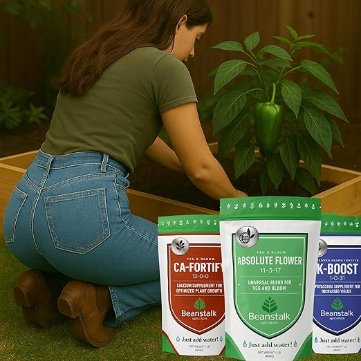Beanstalk Agriculture Absolute Flower 11-3-17 – Controlled-Release Bloom Fertilizer for Bigger Stickier Buds Ideal for Indoor Outdoor Hydroponic & Soil Grows High-Performance Flowering Nutrients– 1 lb