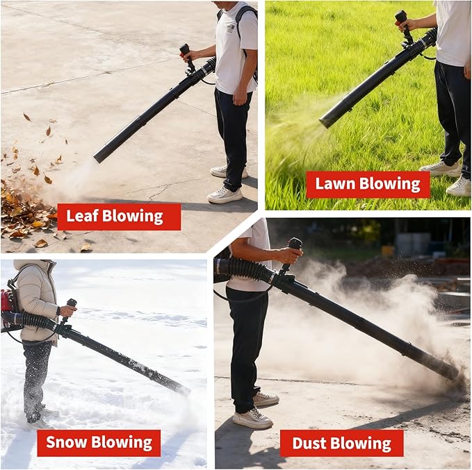 52CC Backpack Blower, 2.2-HP 2-Cycle Gas Leaf Blower with 780 CFM & 270 MPH, Backpack Leaf Blower, Powerful Clearing Performance for Wet Leaf & Debris Clean & Snow Removal