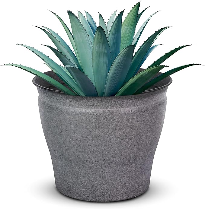 Headwind Natural Ironstone Timberline Collection - 8" Slate Grey Decorative Planter for Outdoor Pots for Plants – Modern Indoor Plant Pots, Large & Small Planters for Indoor Plants by Robert Allen