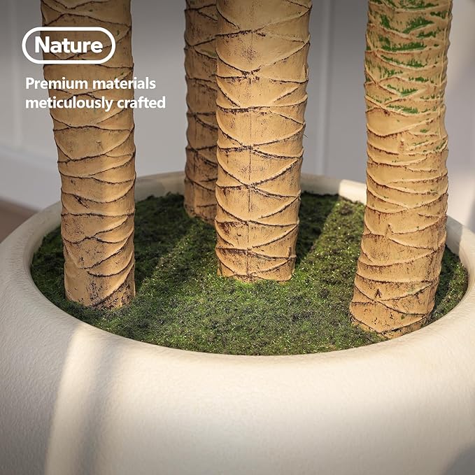 VeriNatural Artificial Dracaena Tree Indoor - 7FT UV Resistant Fake Outdoor Plants with Planter- Tall Faux Tree for Front Porch, Patio, Garden, Wedding, Home, Living Room Decor, VN151