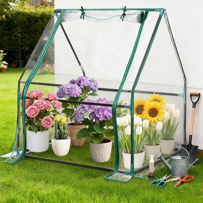 35x35x36 Mini Greenhouse, Portable Green House for Outside, Greenhouses Kit for Outdoor Indoor Thicken PVC Cover (Clear Cover, 2.9x2.9x3 FT)