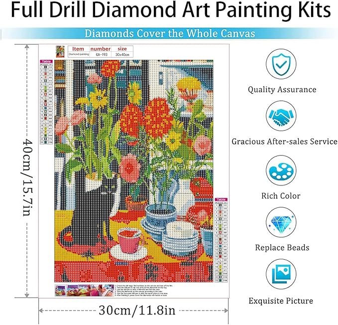 GemZono Diamond Painting Kits for Adults,Diamond Painting Kits,5D Diamond Art Kits for Adults Carton Diamond Painting Full Drill Diamond Dots Gem Art Painting Kits for Home Wall Decor Gifts 12x16inch
