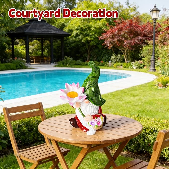 Garden Gnomes Outdoor Gnomes Funny Garden Decor for Outside Yard、Balcony 、Lawn and Gifts for Women, Unique Artistic Housewarming Presents Gift