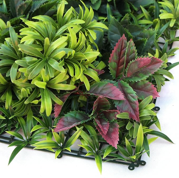 ULAND Artificial Plant Wall Panels, 1pc 40"x40" Greenery Grass Wall Backdrop Decoration, Faux Ivy Leaves Outdoor Privacy Fence Covering