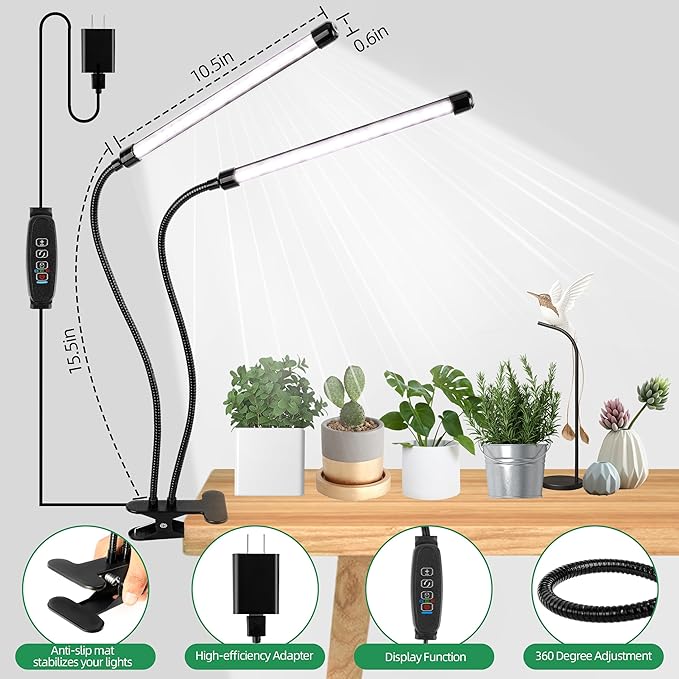 Grow Light 6500K Full Spectrum Plant Grow Lights 84 LED Plant Light with Clip Grow Lamp for Indoor Plants Growing Lamps（1PCS）