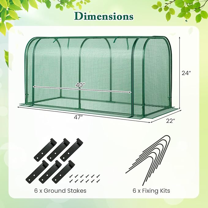 Toolsempire Raised Garden Bed with Greenhouse, Waterproof Sun-Protective Green House with Roll-Up Door & Electroplated Metal Frame, Fir Wood Elevated Planter Box with Drainage Holes(Green+Gray)